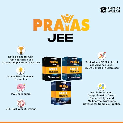 Image of PW Prayas For JEE Main & Advanced Droppers Physics, Chemistry and Mathematics Modules with Solutions Combo Set of 24 Books (2025 Edition) [Paperback] PW