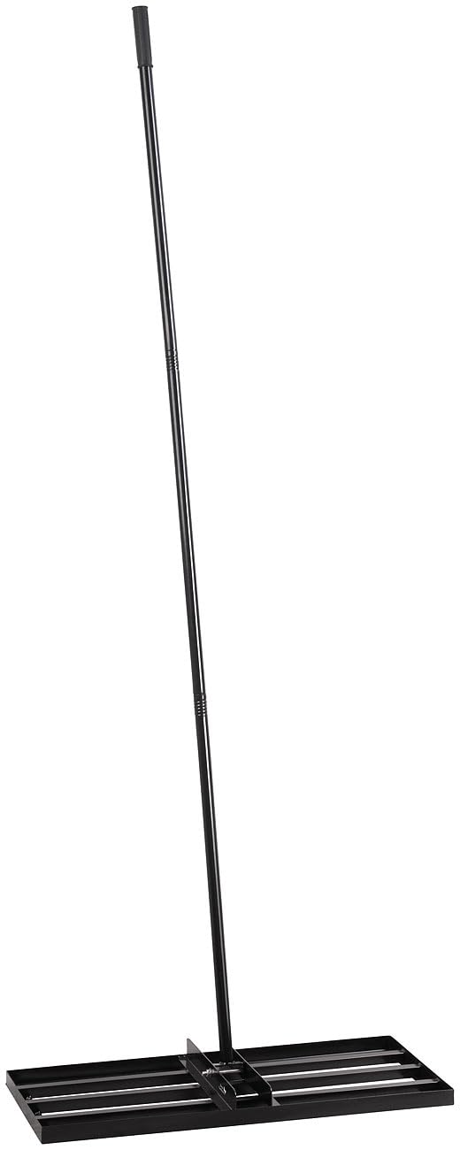 Royal Gardineer Rakel: Rasenrakel/Nivellierrechen, 75x35cm, inkl. 2 Meter langem Metallstiel (Garten-Nivellierharke, Rasennivellierwerkzeug)