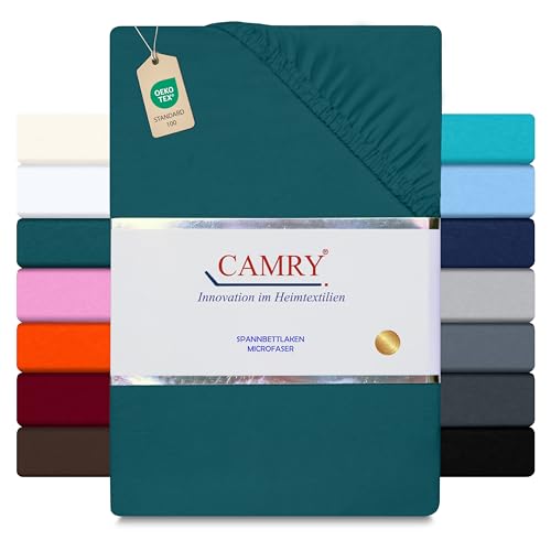 Camry Spannbettlaken 90x200 cm Petrol Mikrofaser Spannbetttuch...