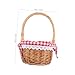 WEKADRIN Easter Wicker Basket with Handle Handwoven Willow Rattan Storage for Gifts Picnic and Home Decor Elegant Round Design with Cloth Lining Multipurpose Use for All Occasions
