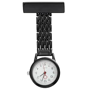 TRIXES Verpleegkundigen Fob Horloge – Roestvrij Staal Quartz – Zakhorloges met Pin – Clip op Metalen Hangend Fob Horloge – Geschenken voor een arts, Verpleegster, Paramedicus, Verzorger &