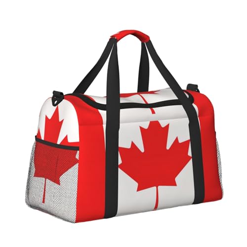 Canadian flag print Weekender Overnight Carry On Bag Gym Luggage Bag Duffel Bag for Travel Women3