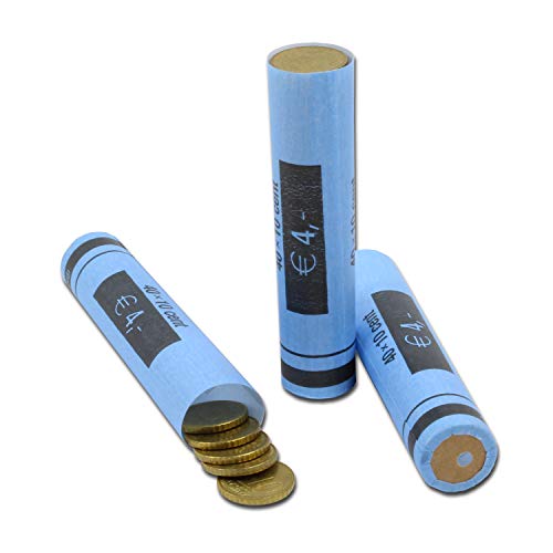 effektivo 10114 Euro - Fundas para monedas de 10 céntimos (80 unidades), color azul
