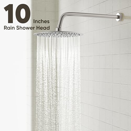 Image of Gabrylly Bathtub Shower System, Shower Faucet Set with Tub Spout, High Pressure 10 inch Rain Shower head with Handheld Spray, Shower Fixtures with Pressure Balance Shower Valve, Brushed Nickel
