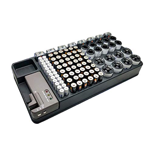 Eagles Battery Organizer Storage Case with Removable Tester,Battery Storage Box Battery Organizer, Button Batteries Storage Box Holds 110 Batteries Various Sizes for AAA,AA,9V,C,D and Button Battery