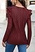 Kopinma Women Long Sleeve Shirts Casual Lace Embroidered Crew Neck Blouses Business Work Tops 2025 Wine Red L
