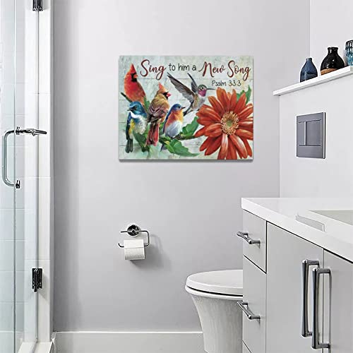 Hummingbird Wall Art Inspirational Quotes Daisy Pictures Wall Decor Farmhouse Hummingbird Canvas Prints Painting Rustic Bird Art Framed Artwork For Bathroom Living Room Bedroom 12"X16" #TOP4