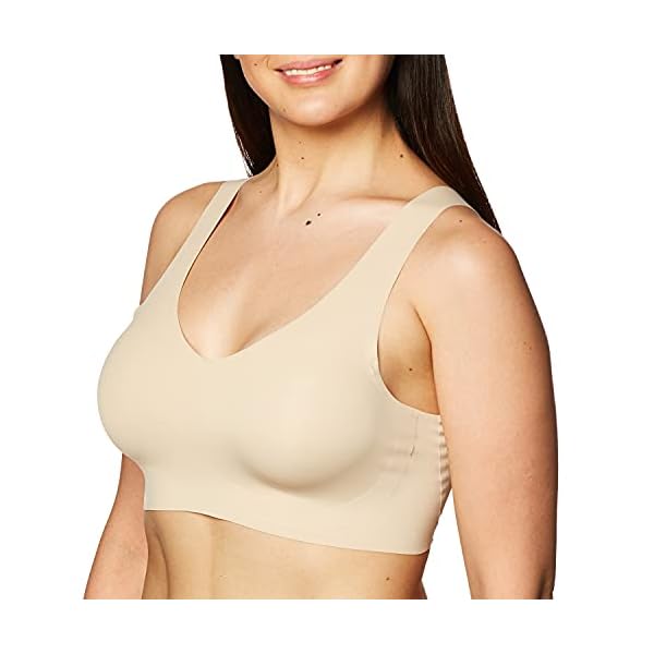 Hanes-Womens-Invisible-Embrace-ComfortFlex-Fit-Wirefree-Bra-MHG561 Hanes Women's Seamless Wireless, Lightweight Full-Coverage Wirefree T-Shirt Bra (S-3XL), Nude, Medium