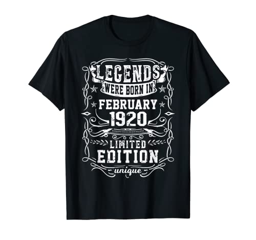 Cumpleaños Febrero 1920 Edición Limitada Regalo February Camiseta