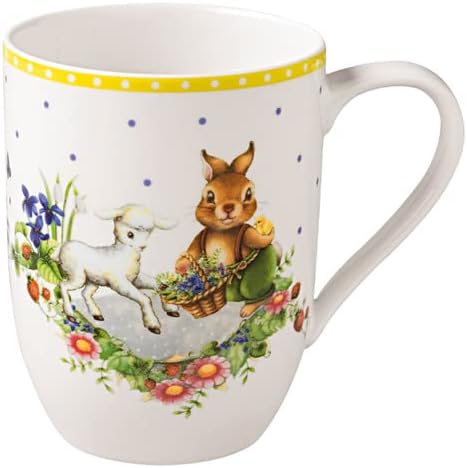 Villeroy & Boch Spring Awakening kubek, dziadek Hans i Paul 11,5x8x10,5cm, kubek żółto-zielony, 280 ml