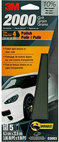 3M Auto Wet Or Dry Sandpaper 3 2/3 in x 9 in, 1000, 1500, 2000, 2500 Assorted Grit Pack, 5 Sheets