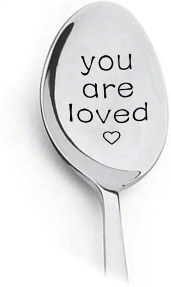 You Are Loved Gifts Colher para mulheres, homens, café, chá, presente para avó, marido, presentes de aniversário de Natal para mãe, esposa, presentes românticos para namorado, namorada, colheres de