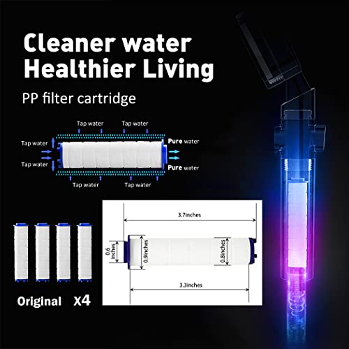 ANTOWER High Pressure Water Saving Handheld Propeller Shower head with filters Vortex shower head pause switch hydro jet shower head Easy Install Turbo Shower Head 360 Degrees Rotating - Image 3