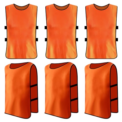 Lot de 6 Chasubles D'entraînement Sport Enfants, Chasuble Enfant Football, Gilet D'Entraînement Professionnel, Training Gilets pour Pratique Football,...