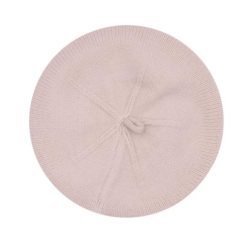 Baby Beret Hat Toddler Girls Winter Warm Knit Beanie French Artist Bonnet Cap with Cute Flower Accent3