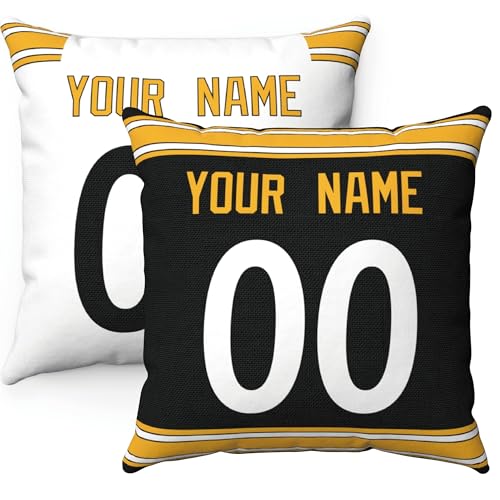 Image of ANTKING Throw Pillow 2 Pack Custom Any Name and Number Personalized Gift for Men Women Boys