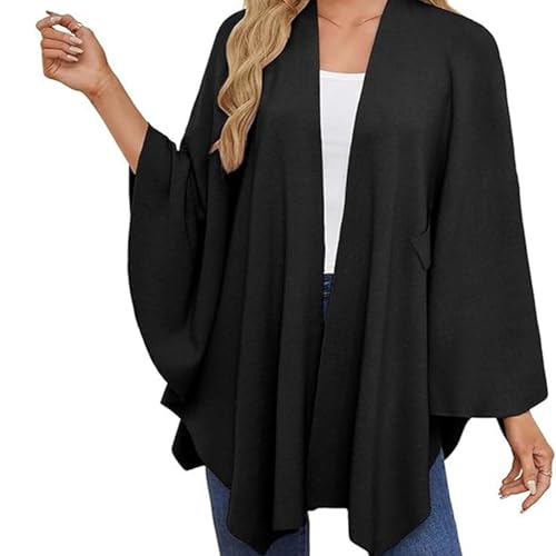 Consolidateh Sweater, Triangle Shawl Scarf, Elegant Open Front Poncho Sweater4