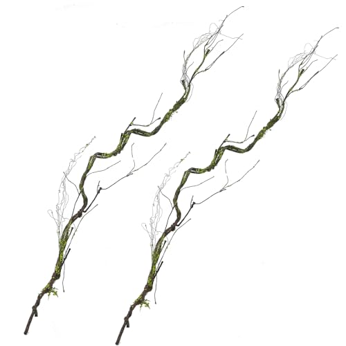 CONGZHANHH 2Pcs 67in Artificial Trees Branches for Decoration Fake Cherry Blossom Trunk Willow Vines Garland Limb Twigs Moss Plants Wall Hanging Photo Home Garden X'Mas Christmas Thanksgiving Decor