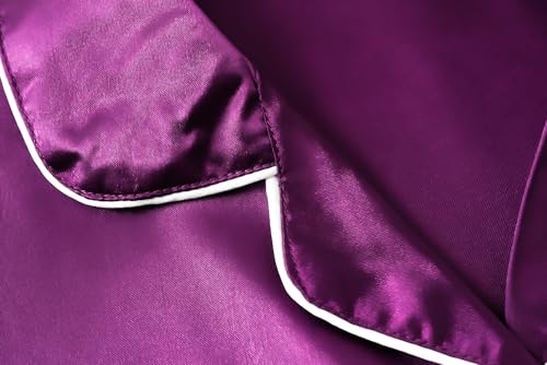 CYCHELRY Big Girls Satin Pajamas Summer Short Sleeve Button Down Silky Nighty PJS 2PCS Sleepwear Set Size 8-163