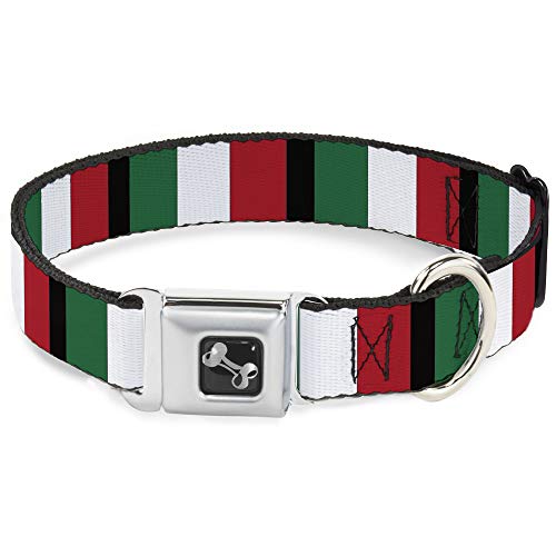 Buckle Down Italie Drapeaux Collier de Chien en Forme d’os, Petite/9–38,1 cm