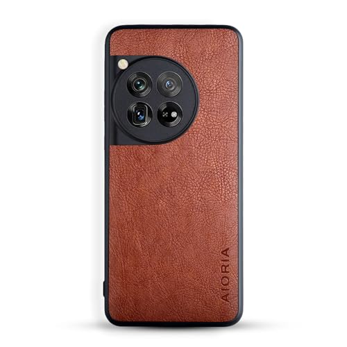 Coque OnePlus 12 5G en cuir PU rétro élégant AIORIA