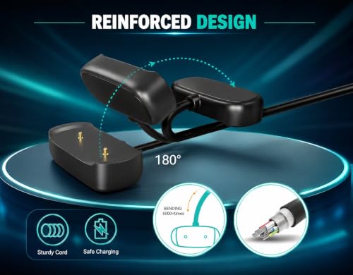 Image of Upix Fast Magnetic Charger Cable Compatible with Amazfit GTR 2, GTR 2e, GTR 2 eSIM, GTS 2, GTS 2e, GTS 2 Mini, Bip U, Bip U Pro & Pop Pro Smartwatch | 1 Meter (3.3 ft) | Black