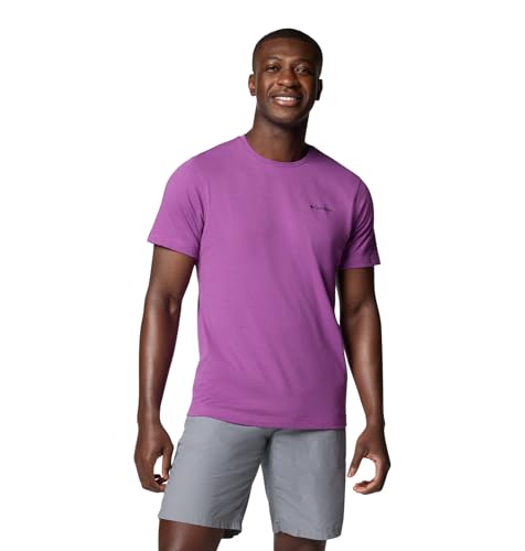 T-shirt manches courtes homme Columbia violet tissu respirant Thistletown Hills