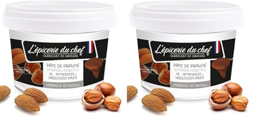L'épicerie du chef Pâte de Praliné Amandes Noisettes 200 g (Lot de 2)