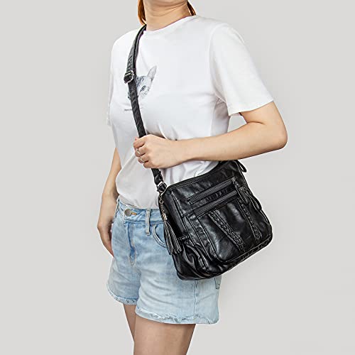 VOLGANIK ROCK Crossbody Bag for Women with Tassel Ladies Soft PU leather Purses and Handbag Pocketbooks2