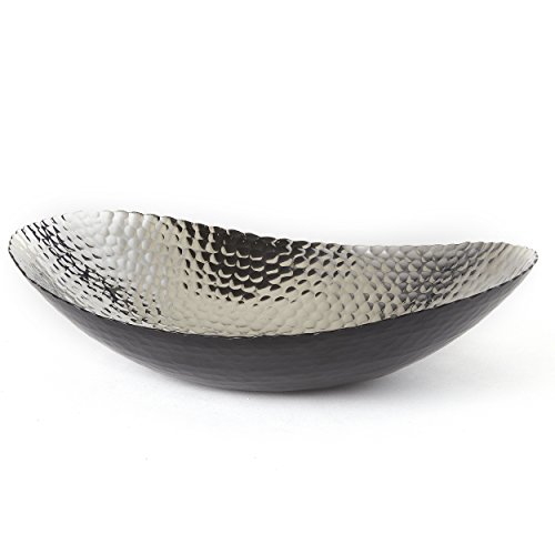 Elegance Oval Bowl, 12" x 8.75", Black/Nickel