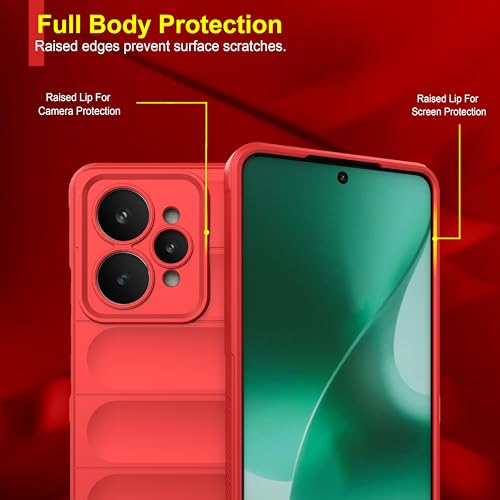 Image of Zapcase Back Case Cover for Realme 15 5G | Compatible for Realme 15 5G Back Cover | Liquid Silicon Magic Case with Camera Protection | Red