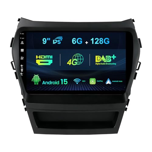 MISONDA intégré 4G/Dab+/DSP/Carplay/HDMI Autoradio Android 15 pour Hyundai IX45 Santa Fe 2012-2017 - 6G+128G -Gratuite Caméra+MIC- 9 Pouces IPS avec GPS...
