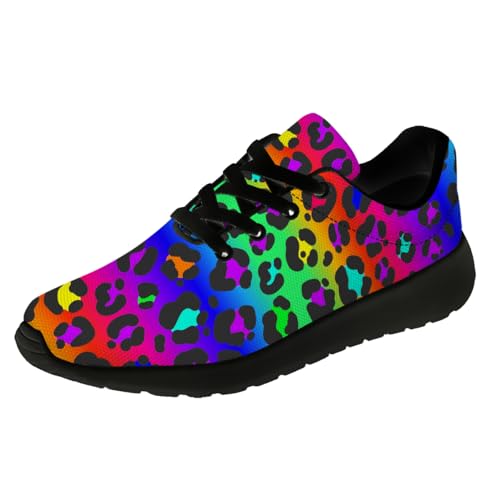 Women's Leopard Print Running Shoes,Comfortable Tennis Walking Sneakers