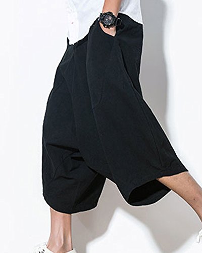 ShiFan Uomo Pantaloni Larghi Eleganti Lino