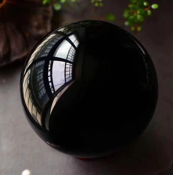 Magische Natürliche Obsidian-Kugel, Quarzkristallkugel, Mineral Reiqi, Heimbüro, Entmagnetisierung, Dekorative Energie, Meditation, Edelstein, Dekorative Geschenke,Obsidiankugel,1,5–1,8 Kg