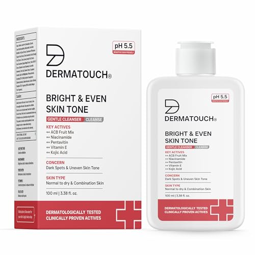 Image of DERMATOUCH Bright & Even Skin Tone Gentle Cleanser | Helps Reduce Dark Spots, Uneven Tone & Dullness | pH 5.5 Balanced | Dermatologist Tested | 100ml
