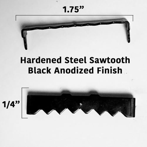 Image of Pro Quality Large Black Oxide Finish Steel 1-3 /4 inch No Nail Sawtooth Picture Hangers - 50 Pack