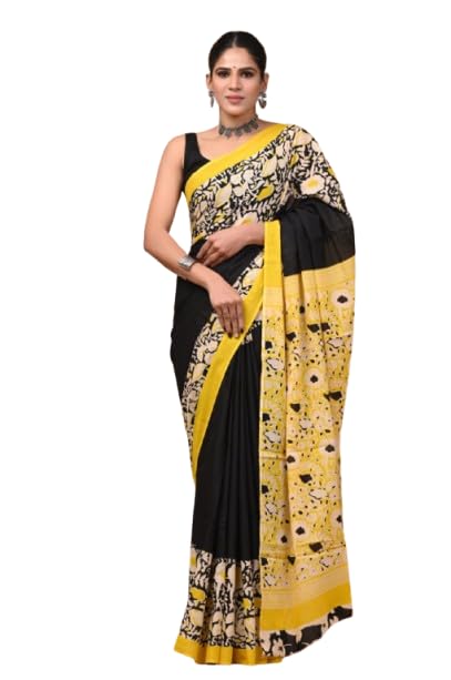 Rajasthani Hand Block Bagru Print Mulmul Saree | 5.5 Meter Saree + Blouse 1 Meter-picture-33