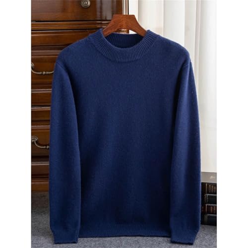 Cashmere Men's Thick Pullover Mock Neck Sweater Solid Smart Casual Cashmere Knitwear Winter3