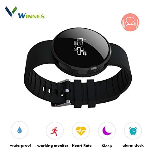 Juneo UW1X Montre de sport étanche avec podomètre et cardiofréquencemètre pour sport, course à pied, jogging, ., Noir