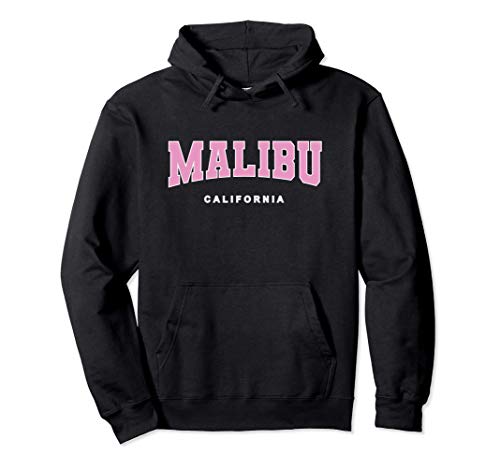 Malibu California USA College Style Felpa con Cappuccio