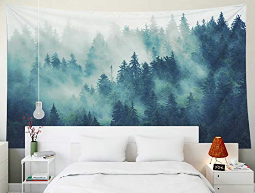 Emmteey Grey Tapestry Wall Hanging,Tapestries Décor Living Room Bedroom For Home Inhouse By Printed 80X60 Inches For Landscape With Fir Forest In Hipster Vintage Retro Style #TOP1