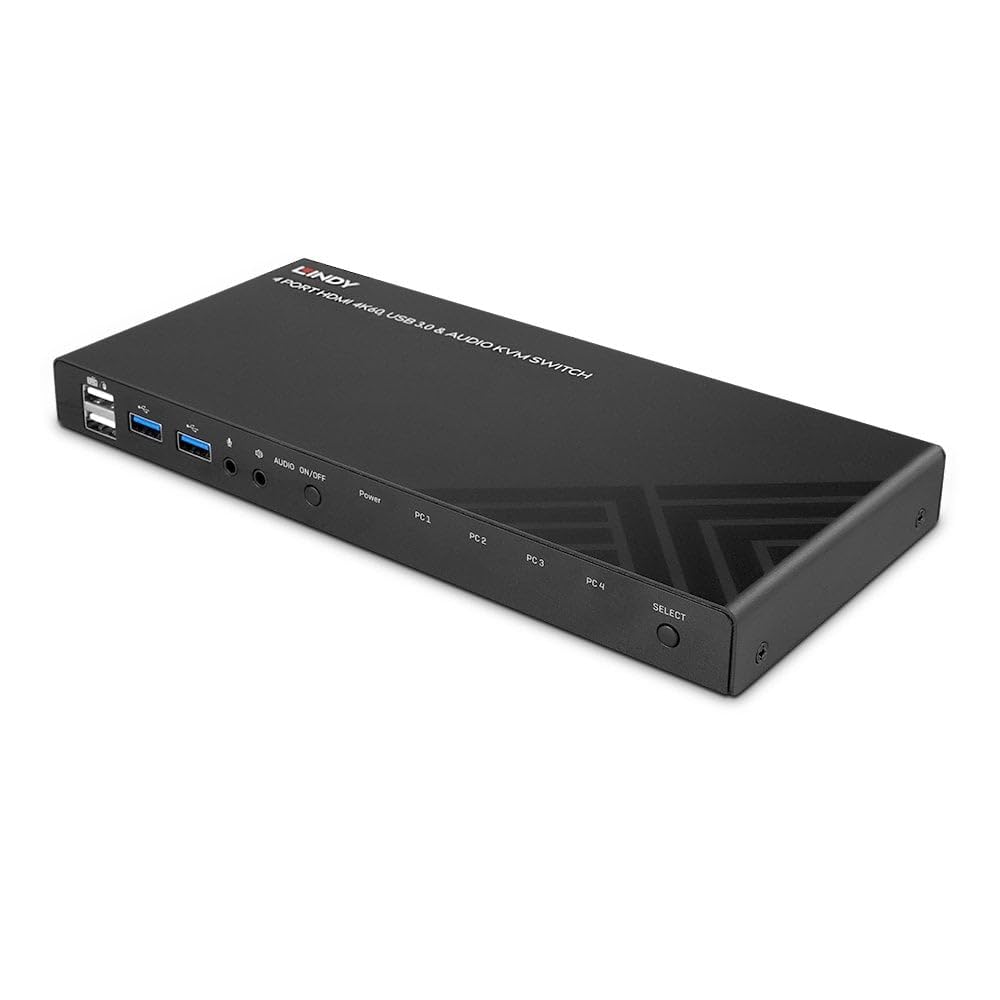 Switch KVM HDMI 4K60, USB 3.0 & Audio, 4 Ports