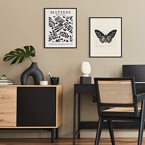 Image of Habseligkeit Butterfly Master Wall Art Prints, Abstract Matisse Wall Art Exhibition Posters, Vintage Wall Art Prints, Retro Room Decor for Aesthetic Bedroom 11x14inch, Unframed