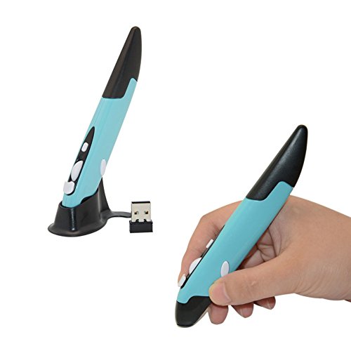 2.4GHz USB Wireless Optical Pen Mouse Smart Mouse for PC Laptop Computer (Blue)