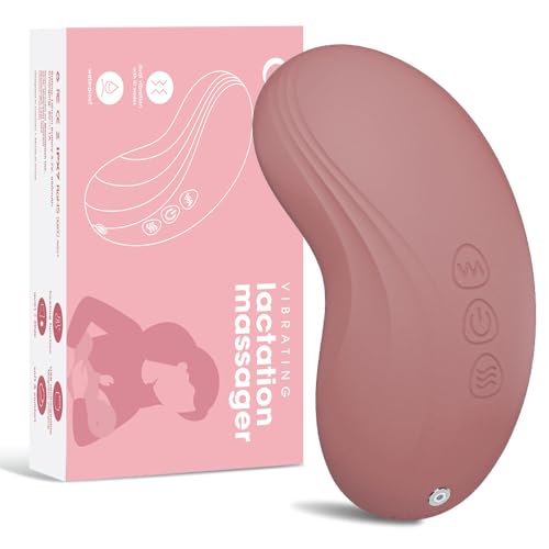 Image of DrBash 2-in-1 Lactation Massager – Soft Breast Massager for Breastfeeding, Heat + Vibration for Milk Flow, Engorgement & Clogged Duct Relief – (DuskyPink)