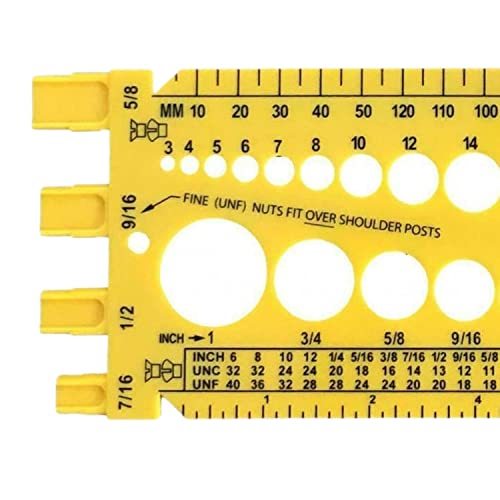 Taskar Nut, Bolt & Screw Measuring Gauge (3mm-22mm, No. 6-5/8