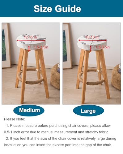 Image of CRFATOP 4 Pack Waterproof Bar Stool Covers Round Seat Slipcover,L,01