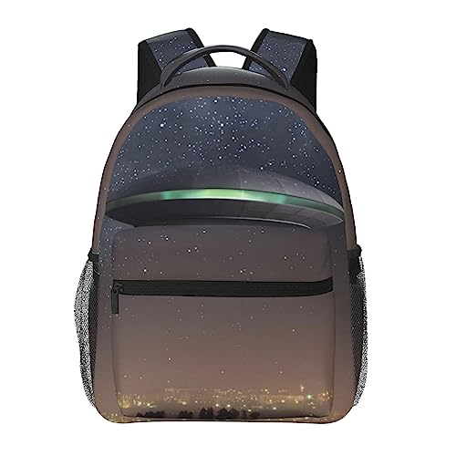 Sac à dos imprimé Ufo léger et noir avec compartiment ordinateur portable