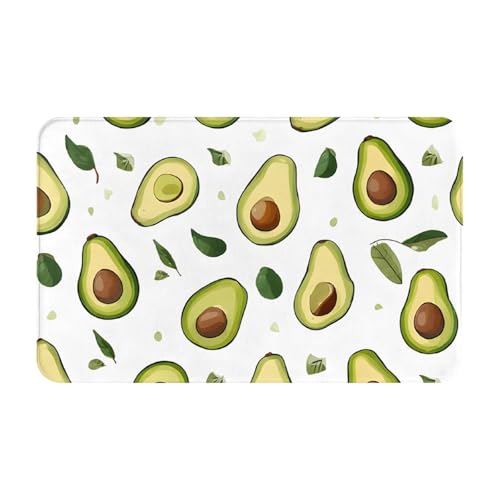 Avocado Print Living Room Bathroom Kitchen Anti Slip and Absorbent Carpet, Indoor Entrance Door Muddy Floor Mat, Ultra Soft Washable Carpet 21x31.5 Inches